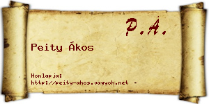 Peity Ákos névjegykártya
