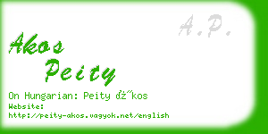 akos peity business card